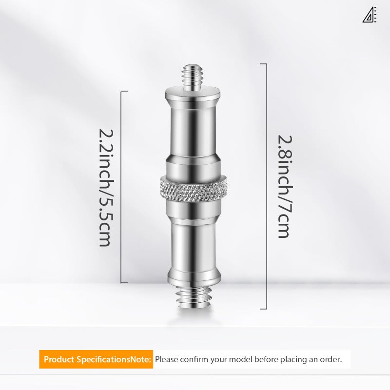 Wellmaking 3 Pieces Standard 1/4 to 3/8 inch Metal Male Convertor Threaded Screw Adapter Spigot Stud for Studio Light Stand, Hotshoe/Coldshoe Adapter, Ball Head, Wireless Flash Receiver, Trigger - Image 3